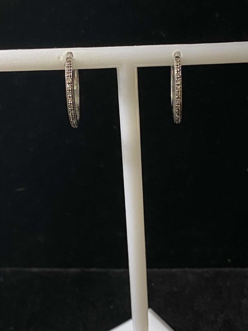 .925 Sterling Silver Cubic Zirconia Hoop Earrings